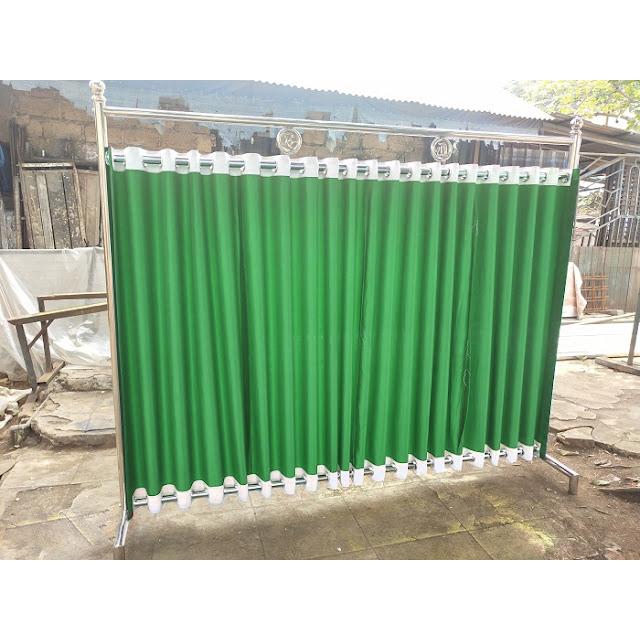 Partisi Sekat Shaf Pembatas sholat Masjid musholla stainless musholla Tirai Shaf Masjid Free kain Pinangsia